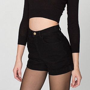 American Apparel High Waisted Black Shorts